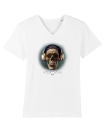Craniu cu casti - skullphones 01 Tricou mânecă scurtă guler V Bărbat Presenter