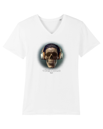 Craniu cu casti - skullphones 01 White