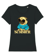 Cu atitudine - Summer Tricou mânecă scurtă guler larg fitted Damă Expresser