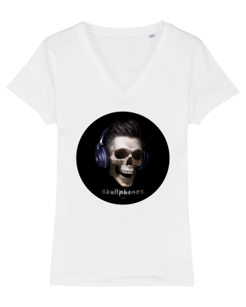 Craniu cu casti - skullphones 13 White