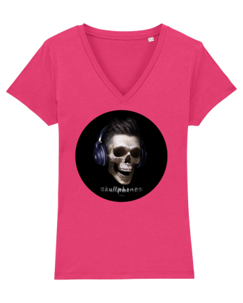 Craniu cu casti - skullphones 13 Raspberry