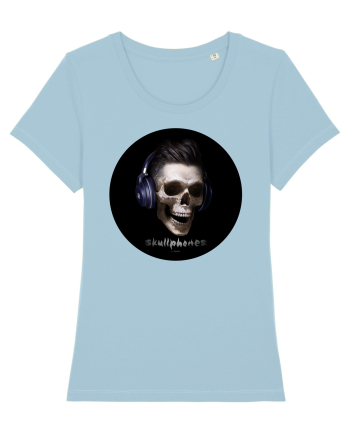 Craniu cu casti - skullphones 13 Sky Blue