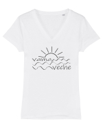 Vama Veche Waves Tricou mânecă scurtă guler V Damă Evoker