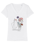 Find the beauty Tricou mânecă scurtă guler V Damă Evoker