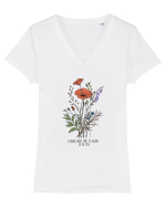 Flowers need time to bloom, so do you Tricou mânecă scurtă guler V Damă Evoker