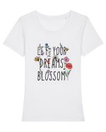 Let your dreams blossom Tricou mânecă scurtă guler larg fitted Damă Expresser