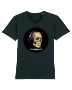 Craniu cu casti - skullphones 14 Tricou mânecă scurtă guler V Bărbat Presenter