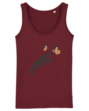 Butterflies and bones Burgundy