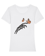 Butterflies and bones Tricou mânecă scurtă guler larg fitted Damă Expresser