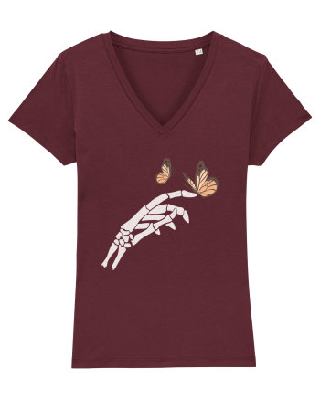 Butterflies and bones Burgundy