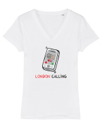 LONDON Calling Tricou mânecă scurtă guler V Damă Evoker
