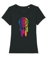 LGBTQ Dreamcatcher dream catcher. Prinzător de vise Tricou mânecă scurtă guler larg fitted Damă Expresser