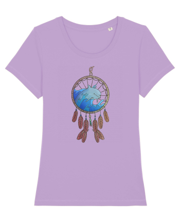 Dolphin Dreamcatcher. Prinzător de vise cu delfini și valuri și pene Lavender Dawn