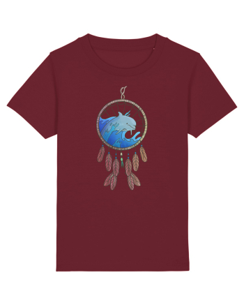 Dolphin Dreamcatcher. Prinzător de vise cu delfini și valuri și pene Burgundy