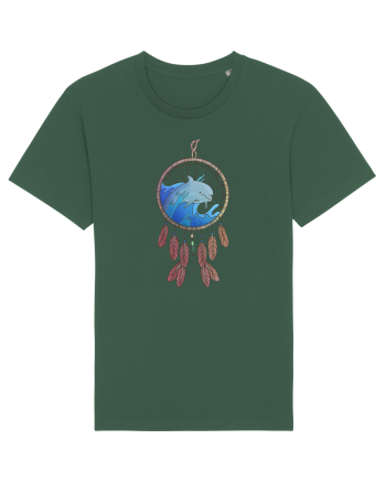 Dolphin Dreamcatcher. Prinzător de vise cu delfini și valuri și pene Bottle Green