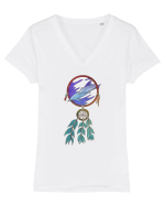 Pentru iubitorii de delfini. Dream Catcher dreamcatcher. Prinzător de vise Tricou mânecă scurtă guler V Damă Evoker