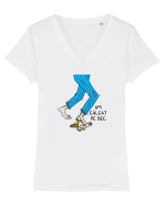 Am călcat pe bec Tricou mânecă scurtă guler V Damă Evoker