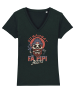 Fii Bărbat, fă pipi așezat. Sarcasm, umor Tricou mânecă scurtă guler V Damă Evoker