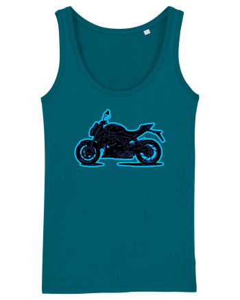 Street Motorcycle Neon Ocean Depth