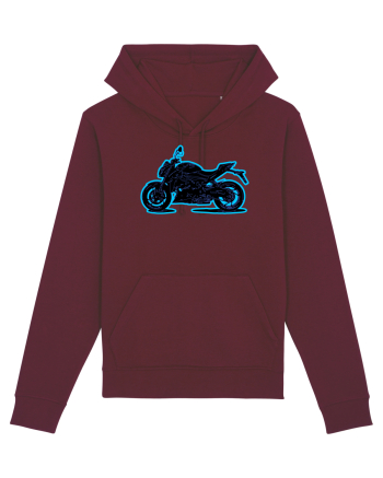Street Motorcycle Neon Burgundy