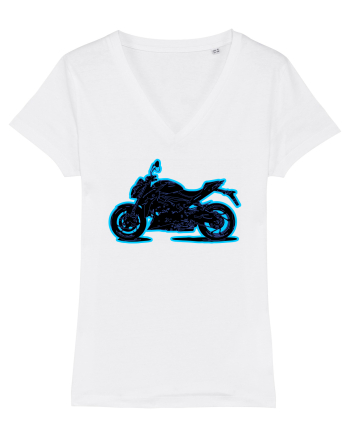 Street Motorcycle Neon White