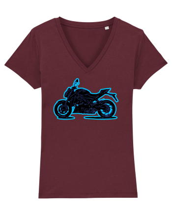Street Motorcycle Neon Burgundy