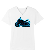 Street Motorcycle Neon Tricou mânecă scurtă guler V Bărbat Presenter