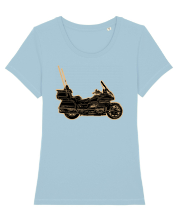 Motorcycle of gold Sky Blue