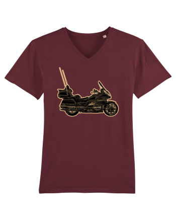 Motorcycle of gold Burgundy