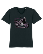Adventure motorcycles are fun Transalp 600 Tricou mânecă scurtă guler V Bărbat Presenter
