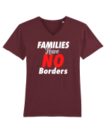 Families have no borders Tricou mânecă scurtă guler V Bărbat Presenter