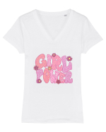 Girl Power Tricou mânecă scurtă guler V Damă Evoker