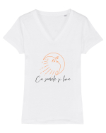 Soarele și luna Tricou mânecă scurtă guler V Damă Evoker