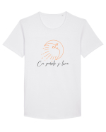 Soarele și luna Tricou mânecă scurtă guler larg Bărbat Skater