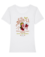 Crypto To The Moon-ca. Mesaj cu puternic impact emotional Tricou mânecă scurtă guler larg fitted Damă Expresser
