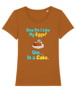 My eggs in a cake Tricou mânecă scurtă guler larg fitted Damă Expresser