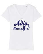 Adio, clasa a 8-a! Tricou de pus in rama. Tricou mânecă scurtă guler V Damă Evoker