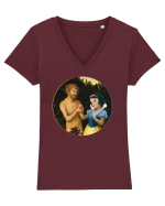 Adam... Eva si fructul oprit 01 Tricou mânecă scurtă guler V Damă Evoker