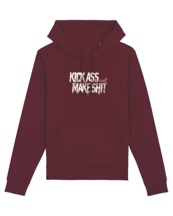 Kick Ass & Make Shit (white) Burgundy