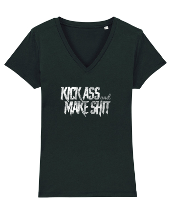 Kick Ass & Make Shit (white) Black