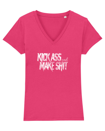Kick Ass & Make Shit (white) Raspberry