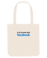 It all started with Facebook (black) Sacoșă textilă