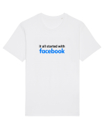 It all started with Facebook (black) Tricou mânecă scurtă Unisex Rocker