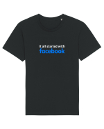 It all started with Facebook (white) Tricou mânecă scurtă Unisex Rocker