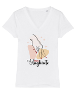 Pun unghiuțe Tricou mânecă scurtă guler V Damă Evoker