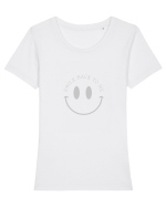 SMILE BACK TO ME Tricou mânecă scurtă guler larg fitted Damă Expresser