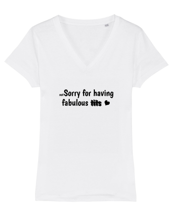 Not Sorry For Having Fabulous Tits glitch  White