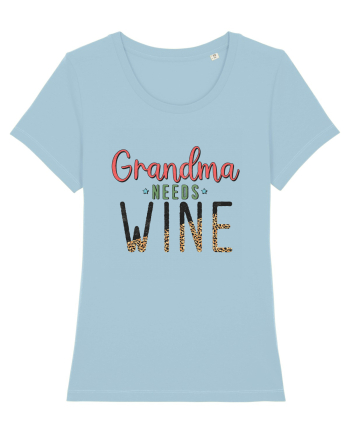 Grandma needs wine Sky Blue