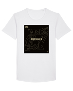 work from home 328 Tricou mânecă scurtă guler larg Bărbat Skater