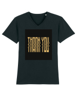 thank you 163 Tricou mânecă scurtă guler V Bărbat Presenter
